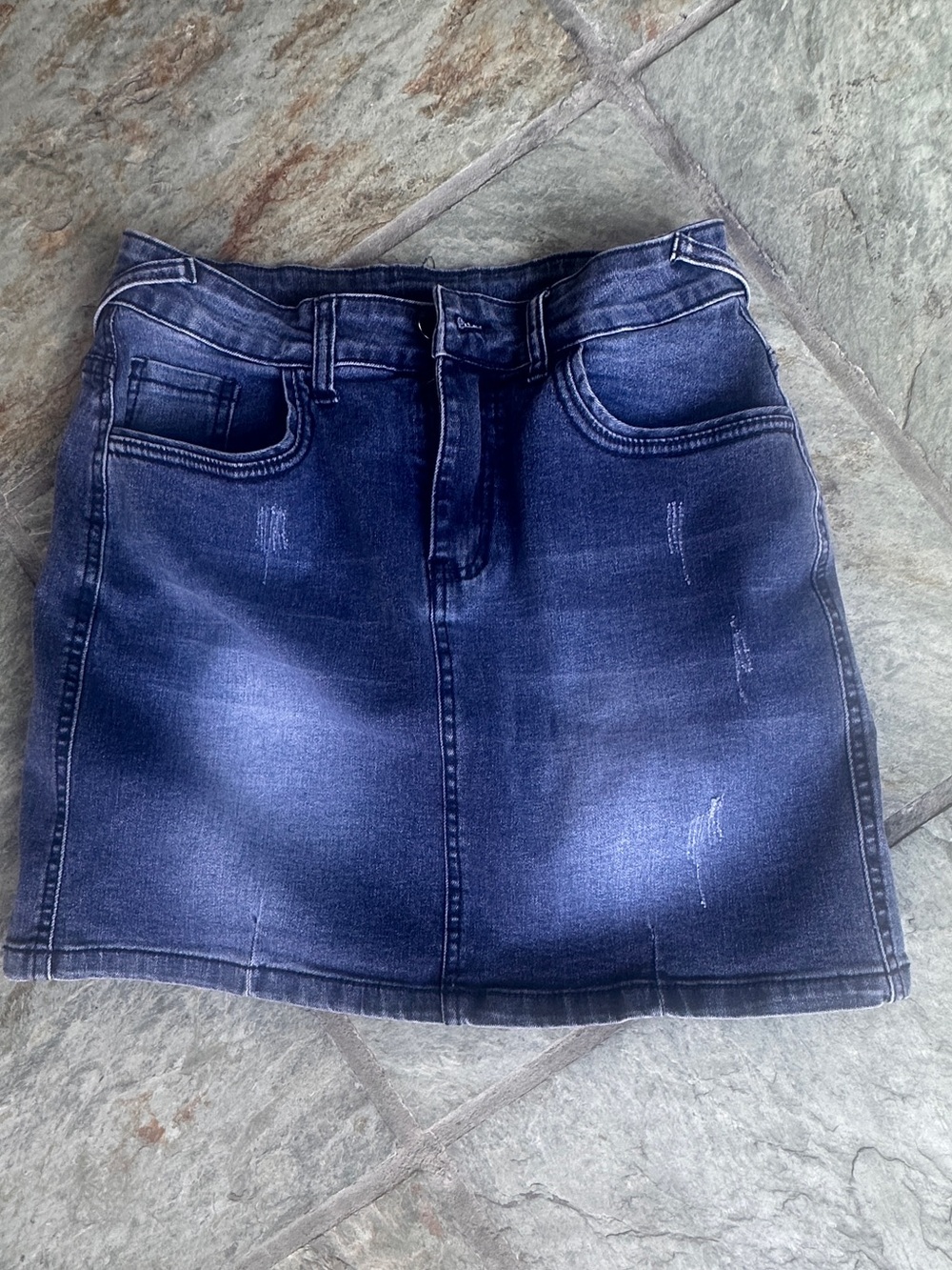 Classic Dark Blue Denim Mini Skirt